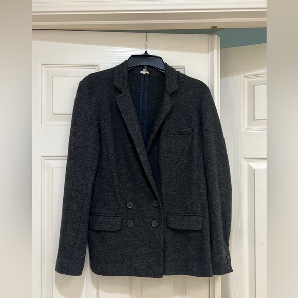 J.Crew Classic 100% Women’s Wool Double Breasted‎ Gray Blazer Pea Coat size 6 - Picture 3 of 12